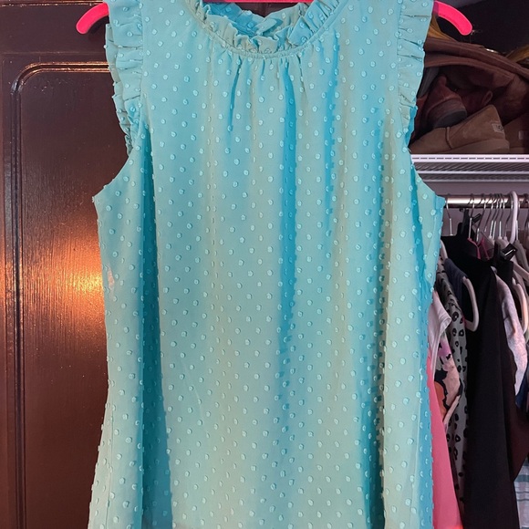 J. Crew Turquoise Ruffled Blouse - Picture 2 of 4